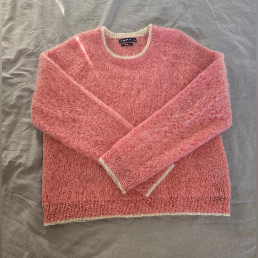 Zara Pink Mohair Blend Sweater